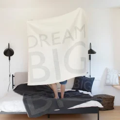 Nordic Flanelldecke Dream big wollweiß