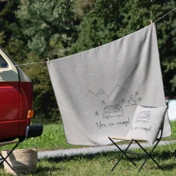 Nordic Kissenhülle Yes we camp beige 50 x 50 cm