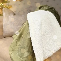 Nordic Weihnachtsdecke olivgrün