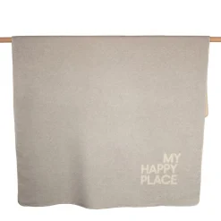 Nordic Wohndecke My happy Place hellgrau