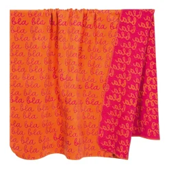 Pad Decke bla bla bla orange-rot 150 x 200 cm