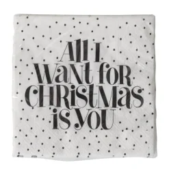 Papierservietten All I want for Christmas is you weiß