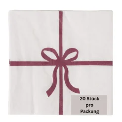 Papierservietten Geschenk weiß