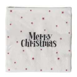 Papierservietten Merry Christmas weiß