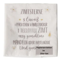 Papierservietten Zimtsterne weiß