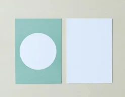 Perlenfischer Postkarte Kreis groß pastellgrün