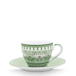 Pip Studio Espresso Tasse & Untertasse Lily & Lotus Moon Delight hellgrün