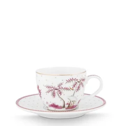 Pip Studio Espresso Tasse & Untertasse Jolie Punkte goldfarben rosa