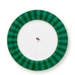 Pip Studio Essteller Love Birds Streifen grün 26,5 cm