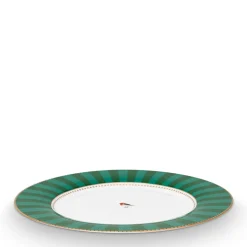 Pip Studio Gebäckteller Love Birds Streifen grün 17 cm