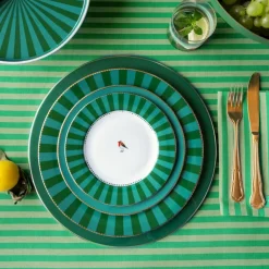 Pip Studio Gebäckteller Love Birds Streifen grün 17 cm