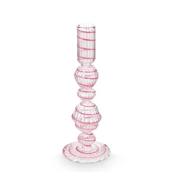 Pip Studio Kerzenhalter Glas gedreht rosa 22 cm