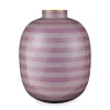 Pip Studio Metallvase lila Streifen 32 cm glänzend
