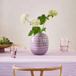 Pip Studio Metallvase lila Streifen 32 cm glänzend