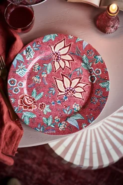 Pip Studio Platzteller Flower Festival Dunkelrosa 32 cm