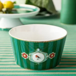 Pip Studio Schale Love Birds Streifen grün 15 cm