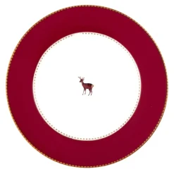 Pip Studio Speiseteller Love Birds Hirsch dunkelrot 26,5 cm
