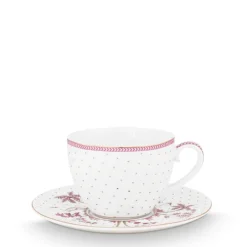 Pip Studio Tasse & Untertasse Jolie Punkte goldfarben rosa
