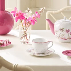 Pip Studio Tasse & Untertasse Jolie Punkte goldfarben rosa