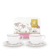 Pip Studio Tasse & Untertasse Jolie Punkte 2er-Set goldfarben rosa