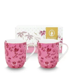 Pip Studio Tasse Jolie Blumen 2er-Set rosa klein