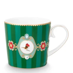 Pip Studio Tasse Love Birds Streifen grün klein