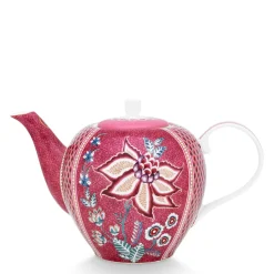 Pip Studio Teekanne Flower Festival Dunkelrosa Groß