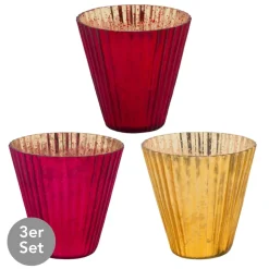 Pip Studio Teelichthalter Glas 3er Set medium