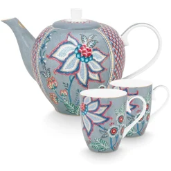 Pip Studio Tee-Set Flower Festival hellblau groß