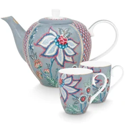 Pip Studio Tee-Set Flower Festival hellblau groß