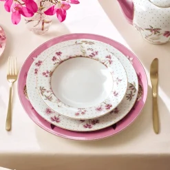 Pip Studio Tiefer Teller Jolie Punkte goldfarben rosa 21,5 cm