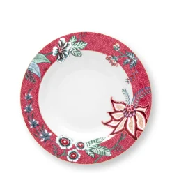 Pip Studio Tiefer Teller Flower Festival Dunkelrosa 21,5 cm