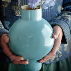 Pip Studio Vase Metall Türkis 24 cm