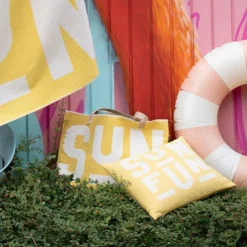 PORTO Kissenhülle Fun Sun gelb 50 x 50 cm