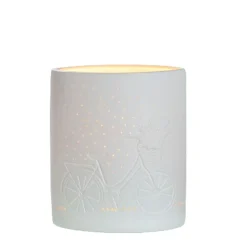 Porzellan Lampe Blumenfahrrad klein