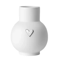 Räder Kugelvase Herz silberfarben