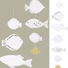 Räder Papierkette Fische weiß-goldfarben