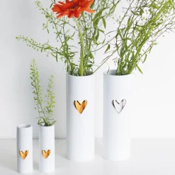 Räder Vase Herz silberfarben