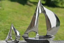 Segelboot Aluminium silberfarben 21 cm hoch