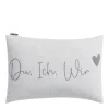 SILVRETTA graue Kissenhülle Du. Ich. Wir 40 x 60 cm
