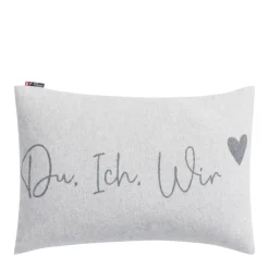 SILVRETTA graue Kissenhülle Du. Ich. Wir 40 x 60 cm