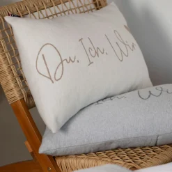 SILVRETTA graue Kissenhülle Du. Ich. Wir 40 x 60 cm