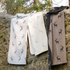 Skandi Flanelldecke Hirsche Hellgrau