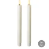 Spitzkerze LED Flackereffekt 2er Set H 24,5 cm weiß