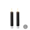 Spitzkerze LED Flackereffekt 2er Set H 14,5 cm grau