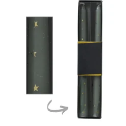 Stabkerze Sterne graugrün 2er-Set