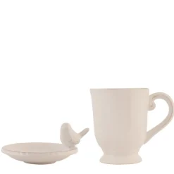 Tasse mit Unterteller Vogel