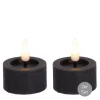 Teelicht LED Flackereffekt 2er Set D 4,4 cm grau