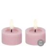 Teelicht LED Flackereffekt 2er Set D 4,4 cm pink