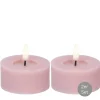 Teelicht LED Flackereffekt 2er Set D 7 cm pink